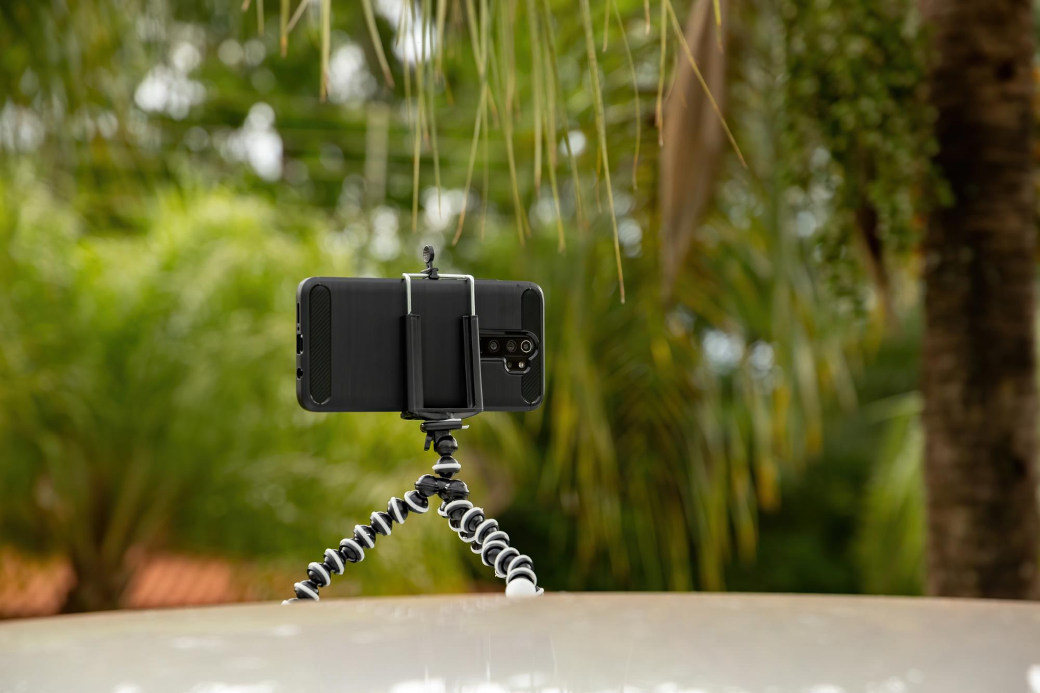 smartphone on stand